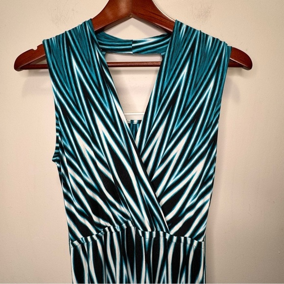 Calvin Klein Blue Striped Maxi Dress Size 4 - Picture 3 of 10